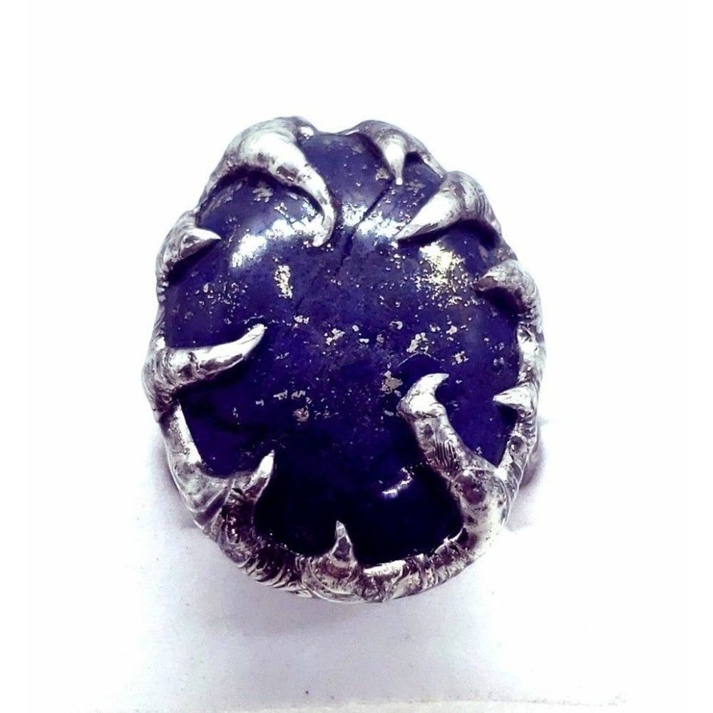 Gothic Lapis Lazuli Statement Ring - image 3